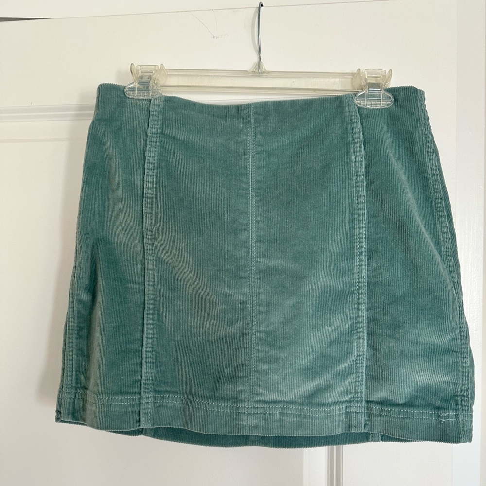 Teal Corduroy Mini Skirt